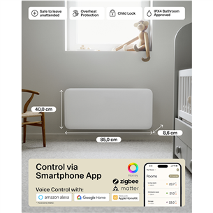 Mill Gen 4, Wi-Fi, 1000 W, baltas - Elektrinis radiatorius