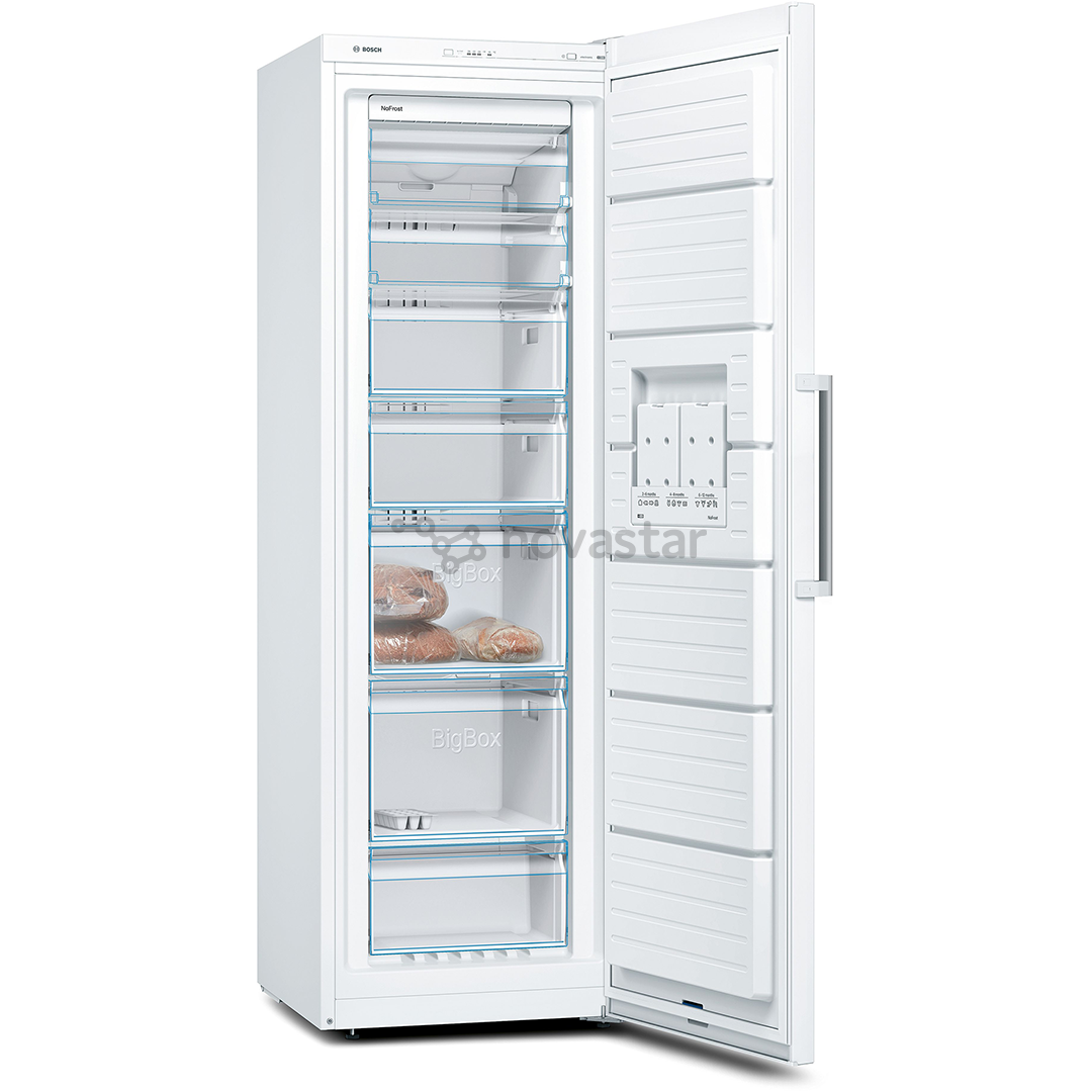 Bosch, Series 4, NoFrost, 242 L, aukštis 186 cm, baltas - Šaldiklis