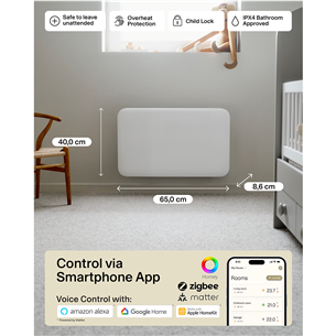 Mill Gen 4, Wi-Fi, 700 W, baltas - Elektrinis radiatorius