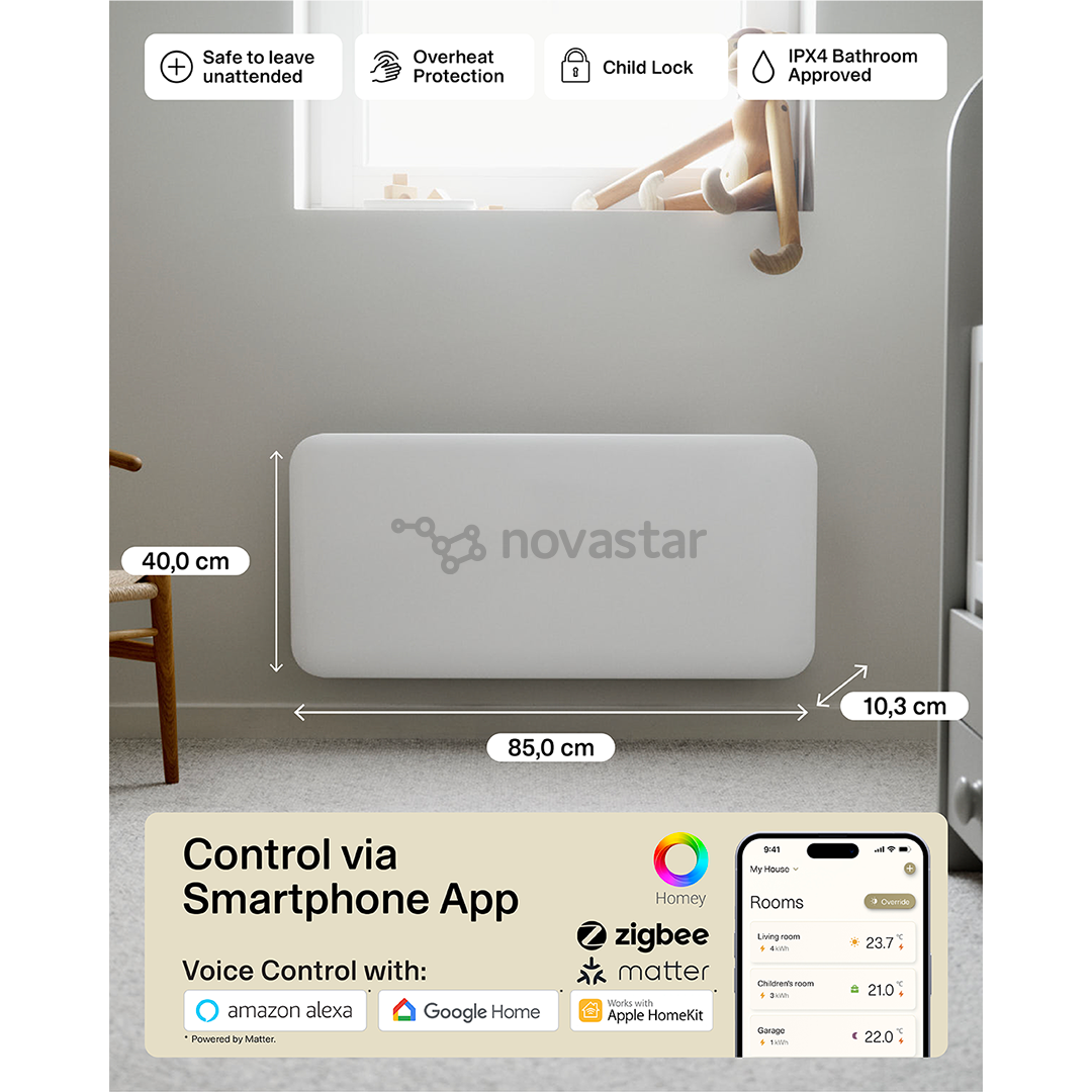 Mill Gen 4, Wi-Fi, 1500 W, white - Electric radiator