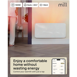 Mill Gen 4, Wi-Fi, 1500 W, baltas - Elektrinis radiatorius