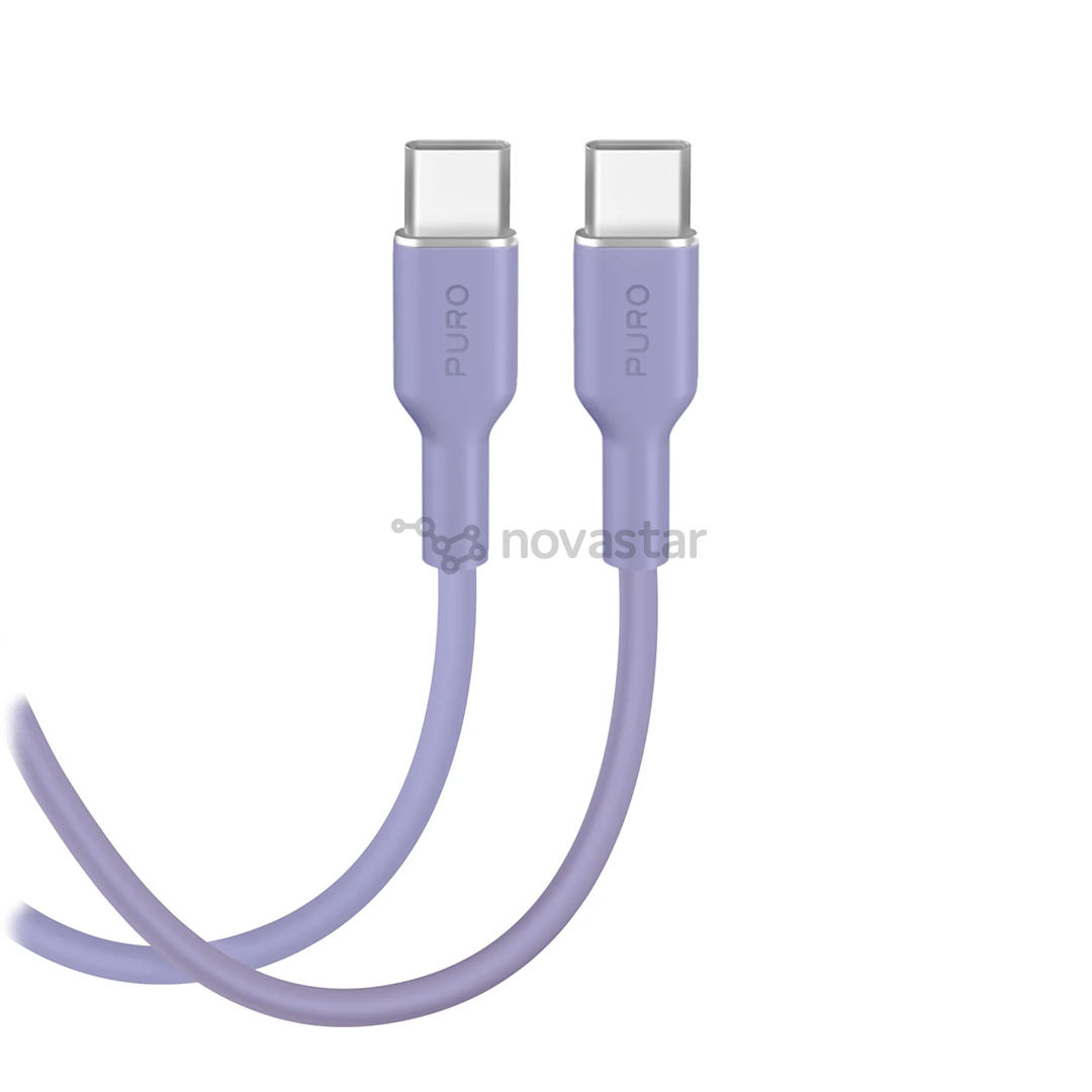 Puro Soft, USB-C / USB-C, 1,5 m,  lavender blue - Cable