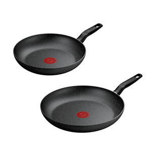 Tefal Dark Essential, 24/28 cm, juodas - Keptuvių rinkinys