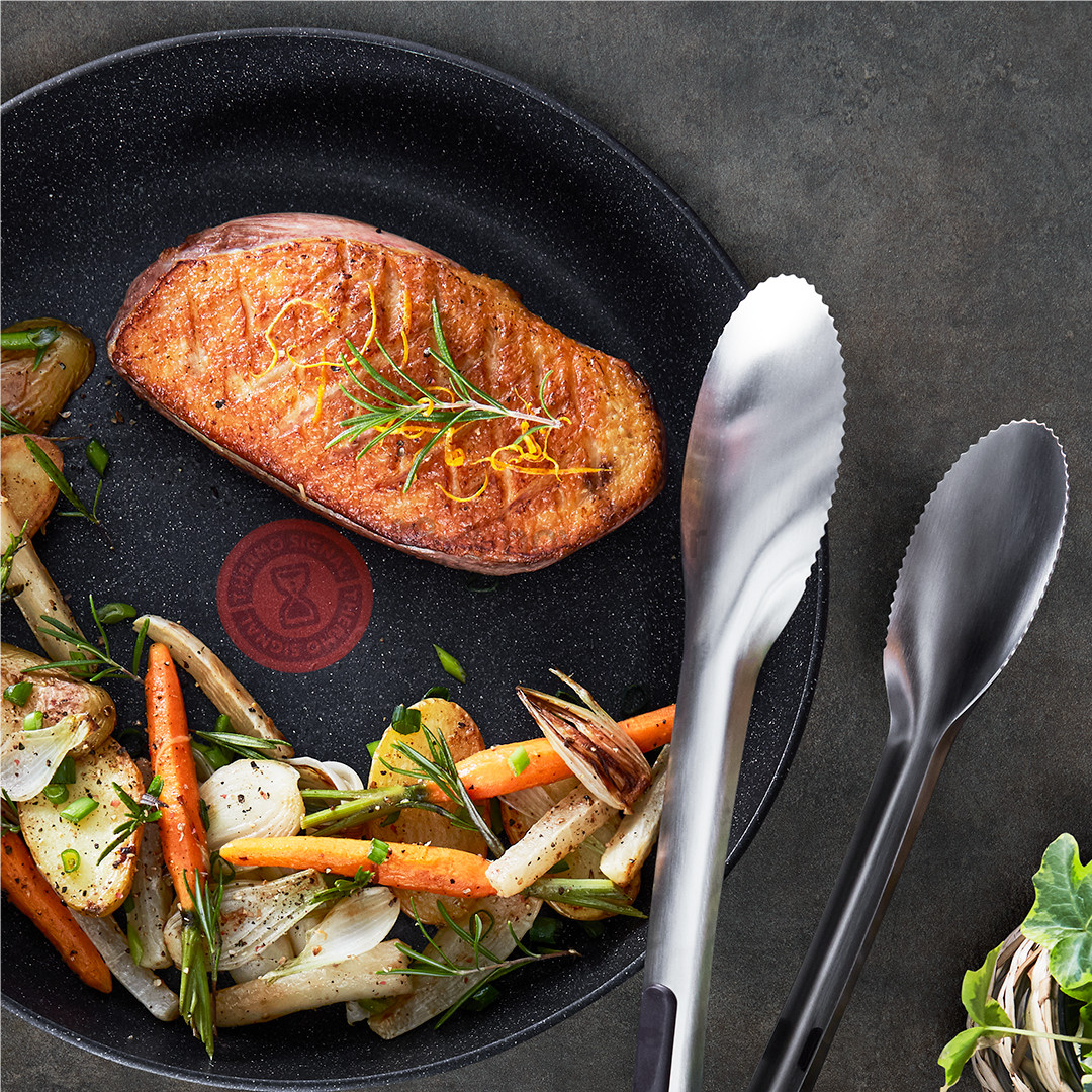 Tefal Dark Essential, 24/28 см, черный - Комплект сковородок