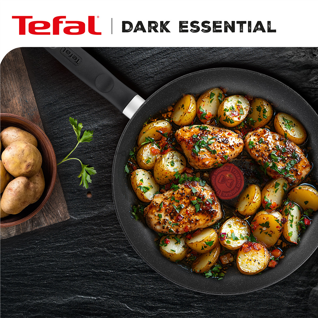 Tefal Dark Essential, 24/28 см, черный - Комплект сковородок