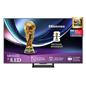 Hisense U7Q PRO, 65'', 4K UHD, ULED, Mini LED, juodas - Televizorius 65U7QPRO