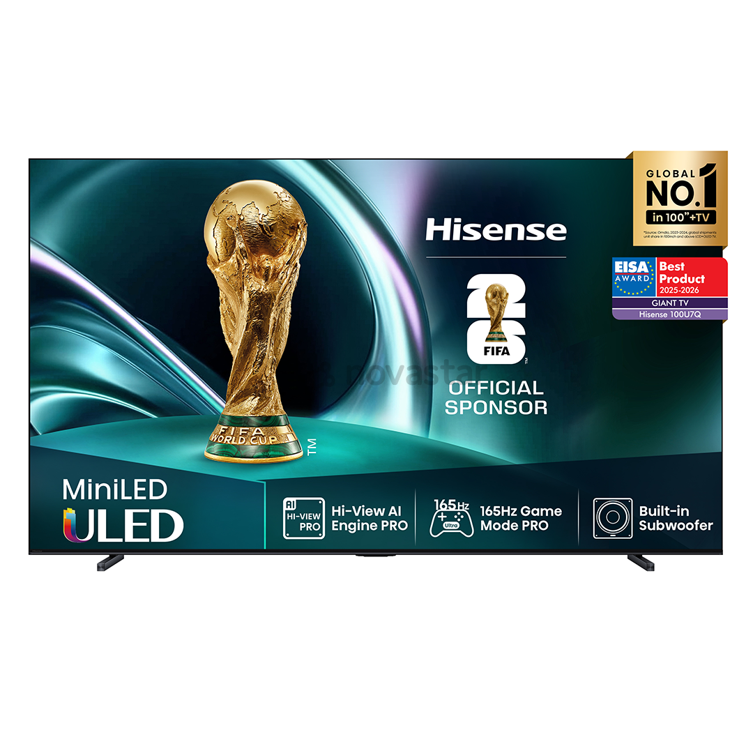 Hisense U7Q, 100'', 4K UHD, Mini LED, juodas - Televizorius