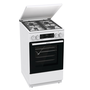 Gorenje, 70 л, ширина 50 см, белый - Газовая плита с электрической духовкой