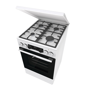 Gorenje, 70 л, ширина 50 см, белый - Газовая плита с электрической духовкой