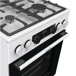 Gorenje, 70 л, ширина 50 см, белый - Газовая плита с электрической духовкой