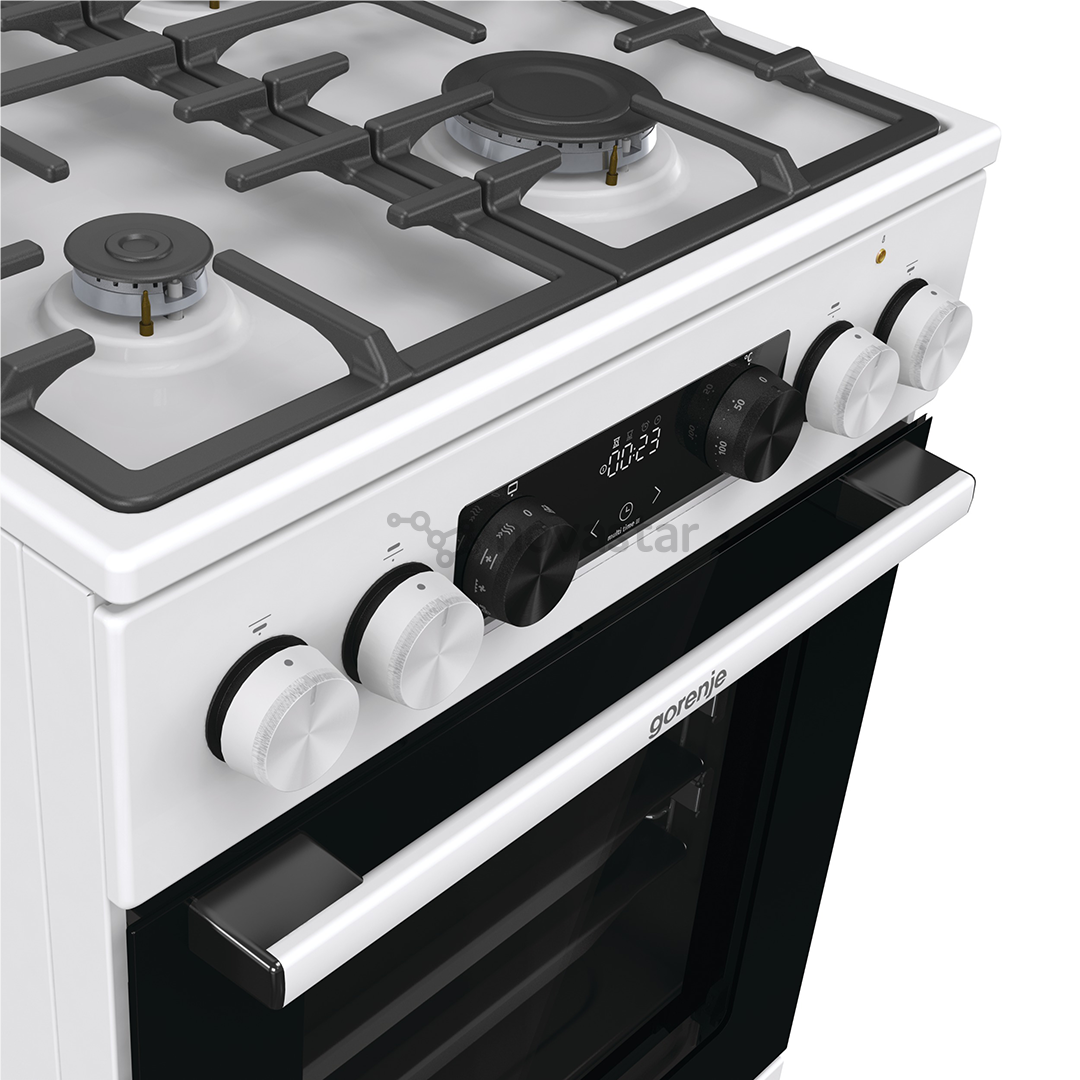 Gorenje, 70 л, ширина 50 см, белый - Газовая плита с электрической духовкой