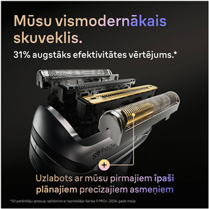 Braun Series 9 Pro+ Wet & Dry, 6 viename, SmartCare centras ir PowerCase, tamsiai pilkas - Skustuvas