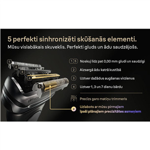 Braun Series 9 Pro+ Wet & Dry, 6 viename, SmartCare centras ir PowerCase, tamsiai pilkas - Skustuvas