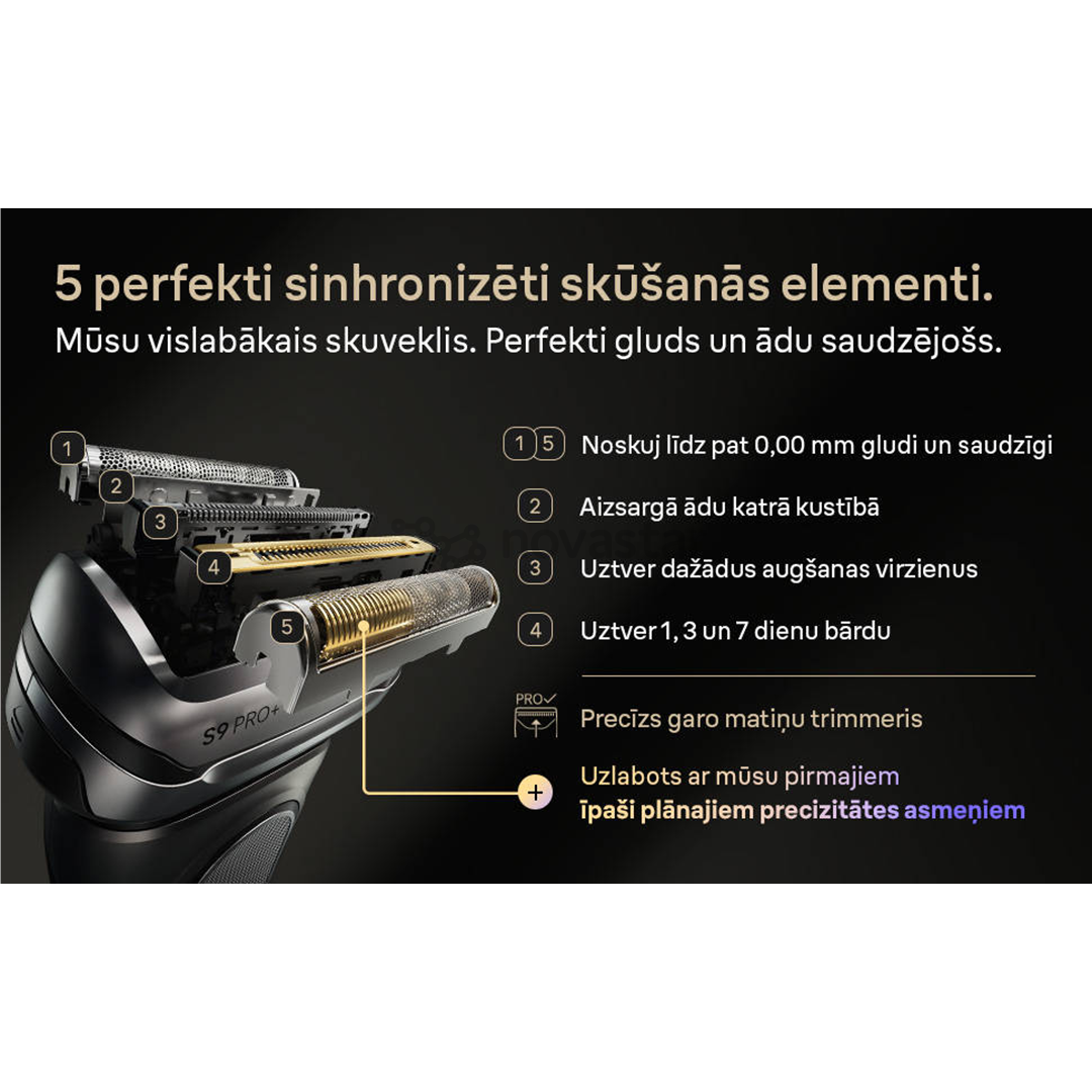 Braun Series 9 Pro+ Wet & Dry, станция SmartCare 6 в 1 и дорожный футляр PowerCase, темно-серый - Бритва