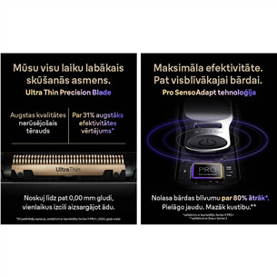 Braun Series 9 Pro+ Wet & Dry, 6 viename, SmartCare centras ir PowerCase, tamsiai pilkas - Skustuvas