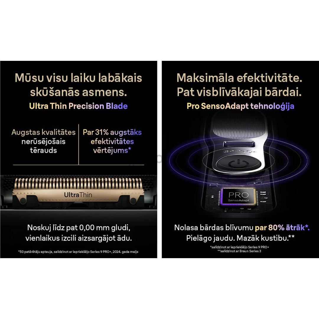 Braun Series 9 Pro+ Wet & Dry, 6 viename, SmartCare centras ir PowerCase, tamsiai pilkas - Skustuvas