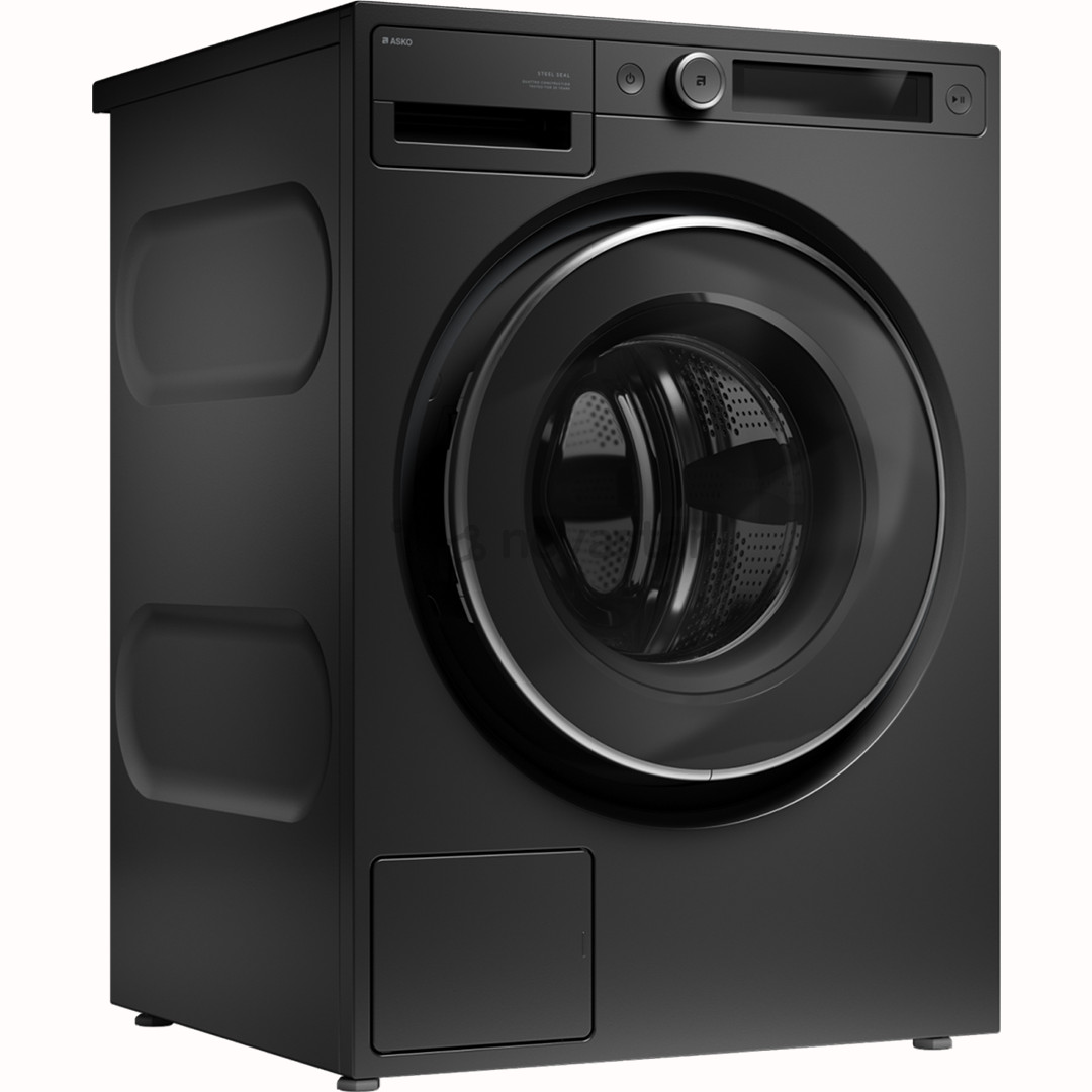 Asko Steel Seal, 9 kg, gylis 57,2 cm, 1600 aps./min., juoda - Skalbimo mašina
