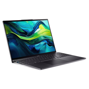 Acer Swift 16 AI OLED, 16'', WQXGA+, OLED, 120 Hz, Ultra 7, 32 GB, 1 TB, ENG, juodas - Nešiojamasis kompiuteris