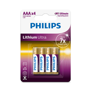 Philips Lithium Ultra, AAA, 4 pc - Batteries FR03LB4A/10
