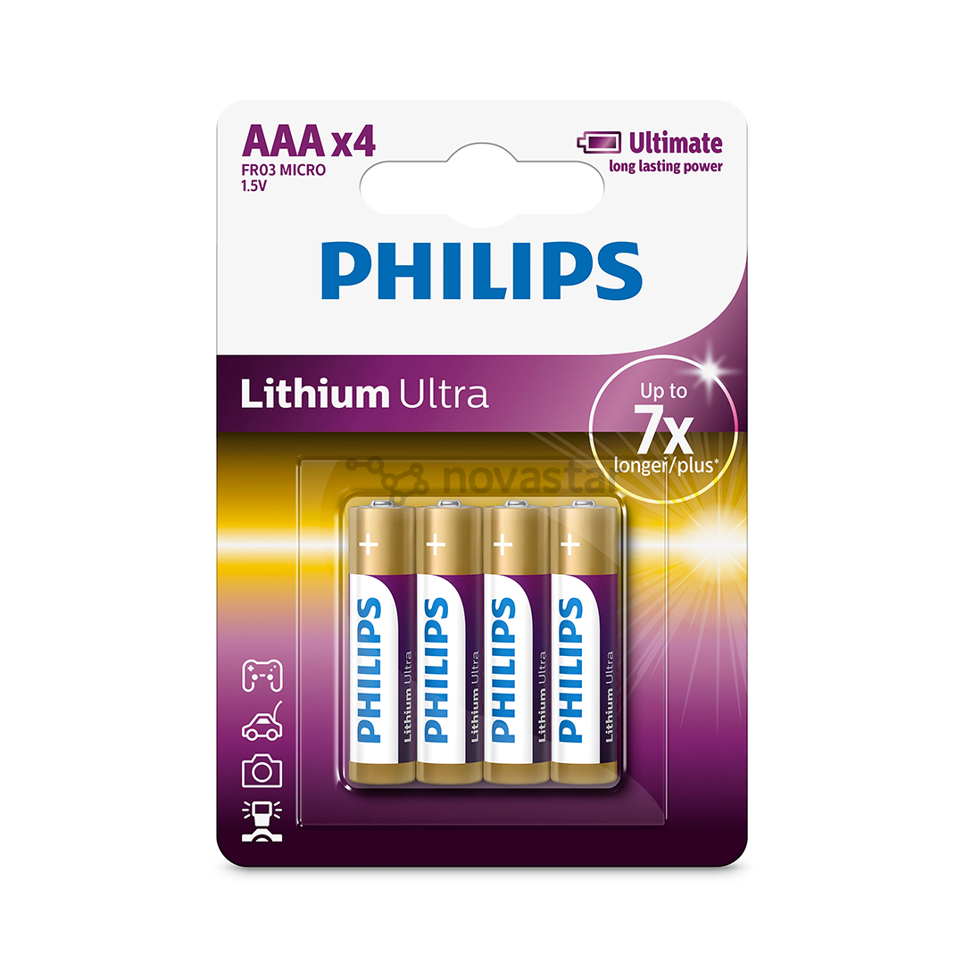 Philips Lithium Ultra, AAA, 4 pc - Batteries