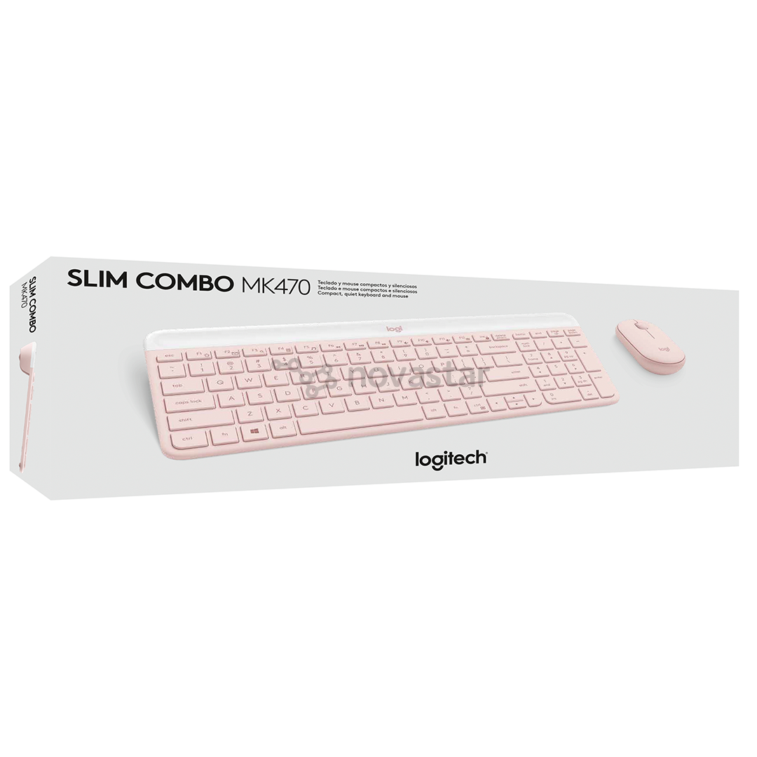 Logitech Slim Combo MK470, US, rose - Wireless Desktop