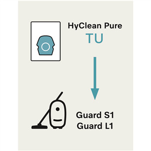 Miele TU XL HyClean Pure, Guard L1 & Guard S1, 8 vnt. - Dulkių maišeliai
