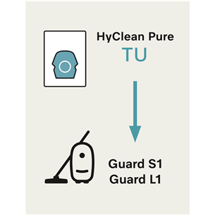 Miele TU XL HyClean Pure, Guard L1 & Guard S1, 8 vnt. - Dulkių maišeliai