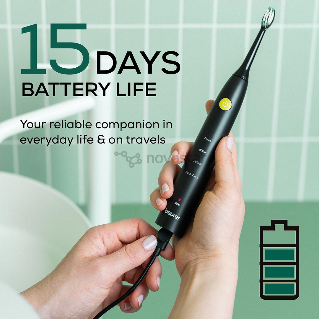 Beurer SC 30, juodas- Elektrinis garsinis dantų šepetėlis