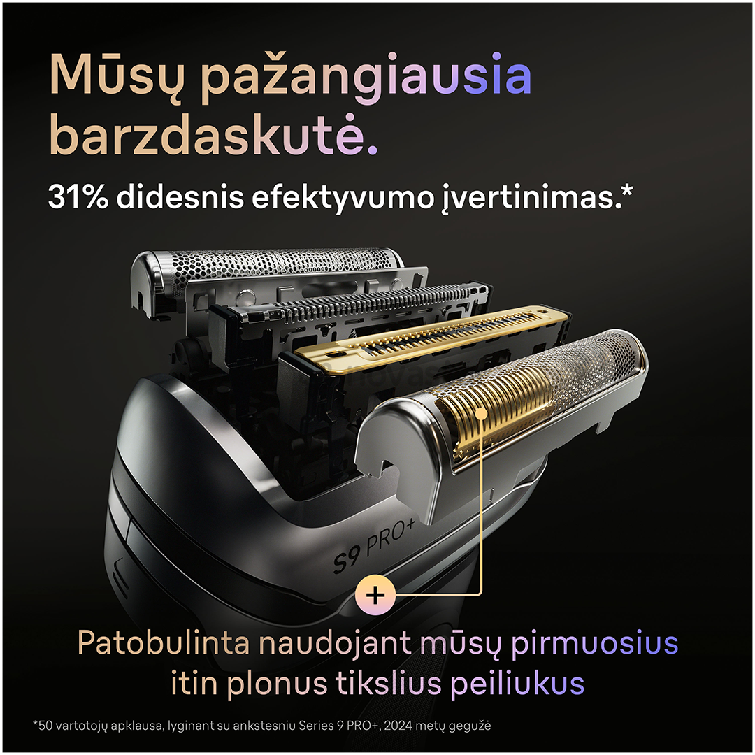 Braun Series 9 Pro+ Wet & Dry, станция SmartCare 6 в 1 и дорожный футляр PowerCase, темно-серый - Бритва