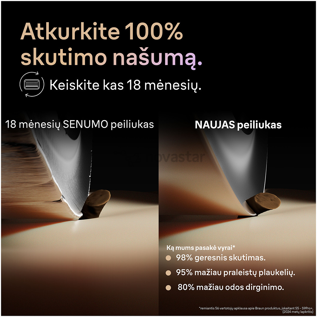 Braun Series 9 Pro+ Wet & Dry, 6 viename, SmartCare centras ir PowerCase, tamsiai pilkas - Skustuvas