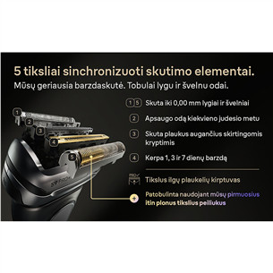 Braun Series 9 Pro+ Wet & Dry, 6 viename, SmartCare centras ir PowerCase, tamsiai pilkas - Skustuvas