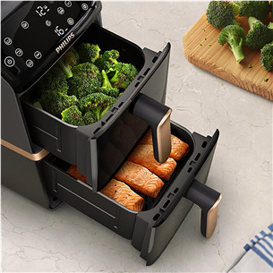 Philips Airfryer 4000 Series Stacked Dual Basket, 2300 W, 10 L, black - Air fryer