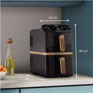 Philips Airfryer 4000 Series Stacked Dual Basket, 2300 W, 10 L, black - Air fryer