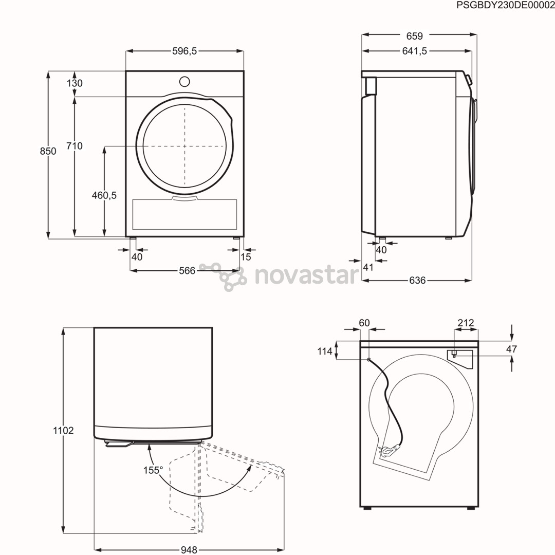 Electrolux 800 Series UltraCare, 8 кг, глубина 63,6 см - Сушильная машина