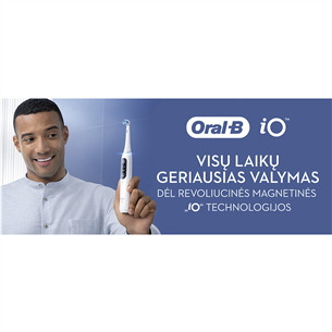 Elektrinis dantų šepetėlis Braun Oral-B iO 7, kelioninis dėklas, baltas