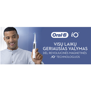 Elektrinis dantų šepetėlis Braun Oral-B iO 7, kelioninis dėklas, baltas