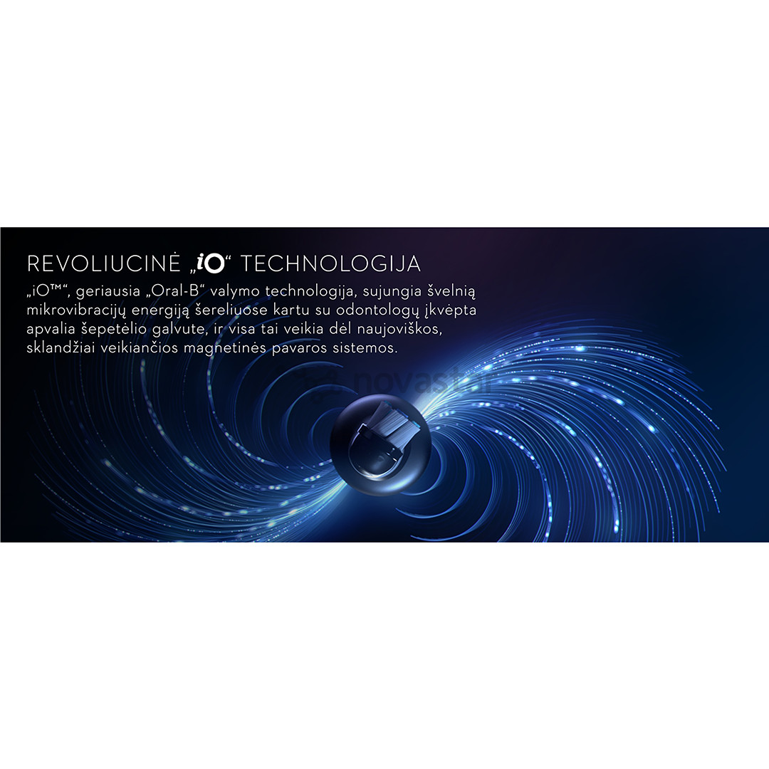 Elektrinis dantų šepetėlis Braun Oral-B iO 7, kelioninis dėklas, baltas