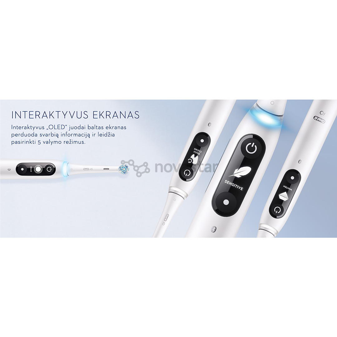 Elektrinis dantų šepetėlis Braun Oral-B iO 7, kelioninis dėklas, baltas