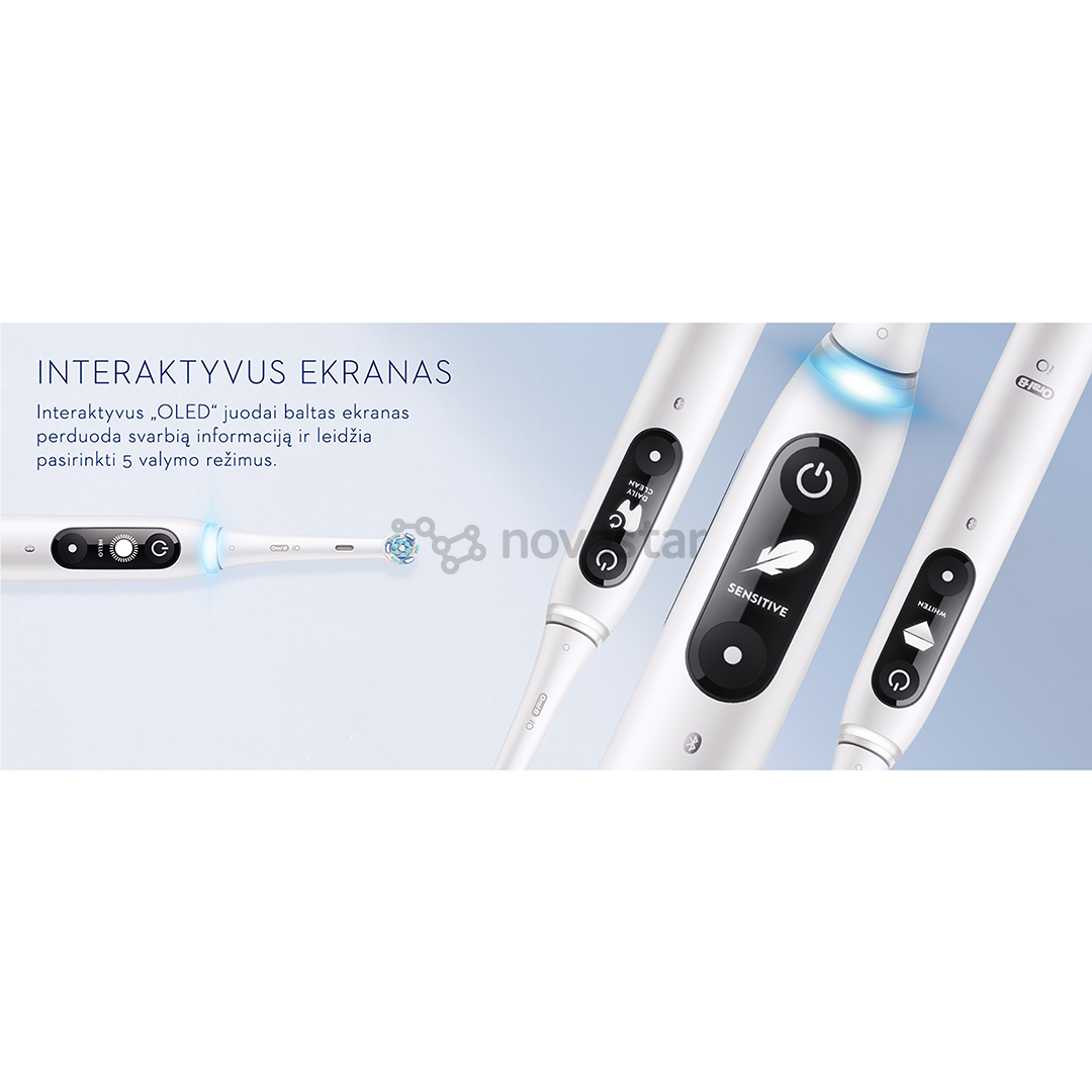 Elektrinis dantų šepetėlis Braun Oral-B iO 7, kelioninis dėklas, juodas/pilkas