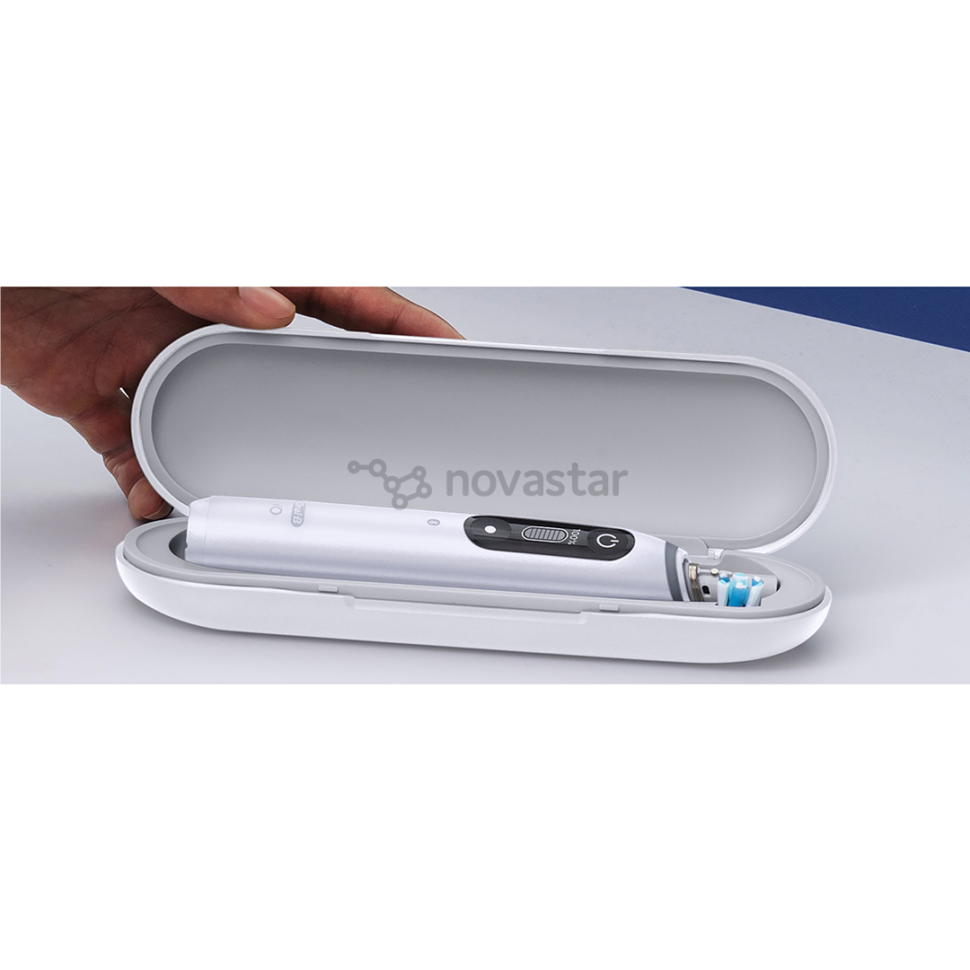 Elektrinis dantų šepetėlis Braun Oral-B iO 7, kelioninis dėklas, juodas/pilkas