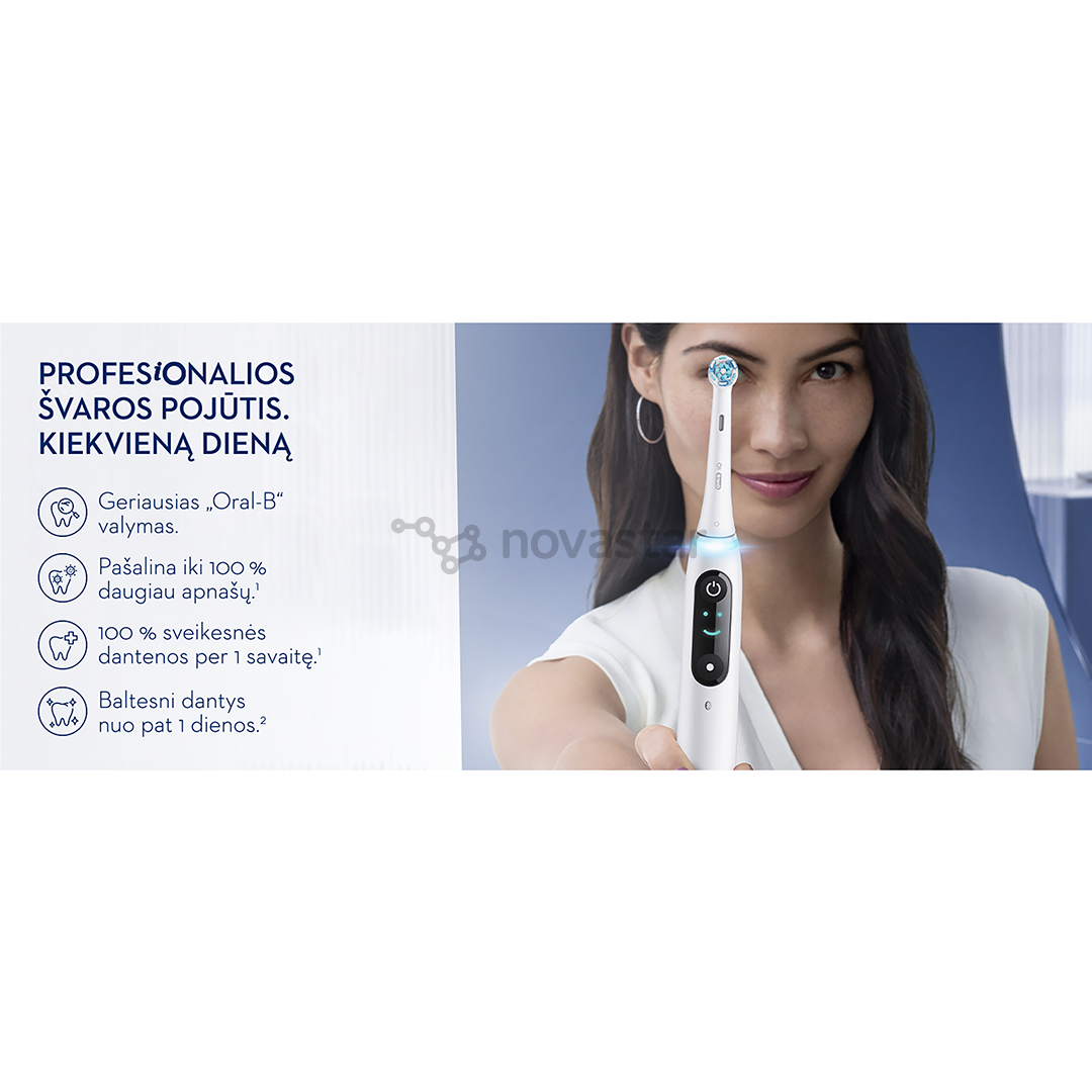 Braun Oral-B iO 8 Duo, 2 vnt., juodas/baltas - Elektriniai dantų šepetėliai