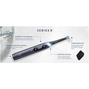 Braun Oral-B iO 8, travel case, black/grey - Electric toothbrush