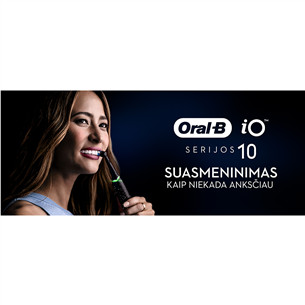 Braun Oral-B iO 10, juodas - Elektrinis dantų šepetėlis