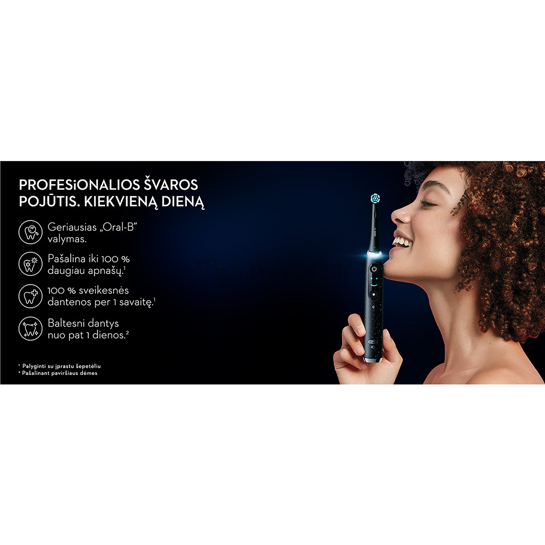 Braun Oral-B iO 10, juodas - Elektrinis dantų šepetėlis