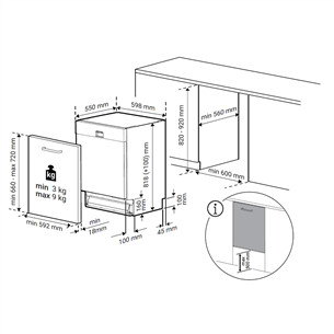 Beko, 15 place settings, width 59,8 cm - Built-in Dishwasher