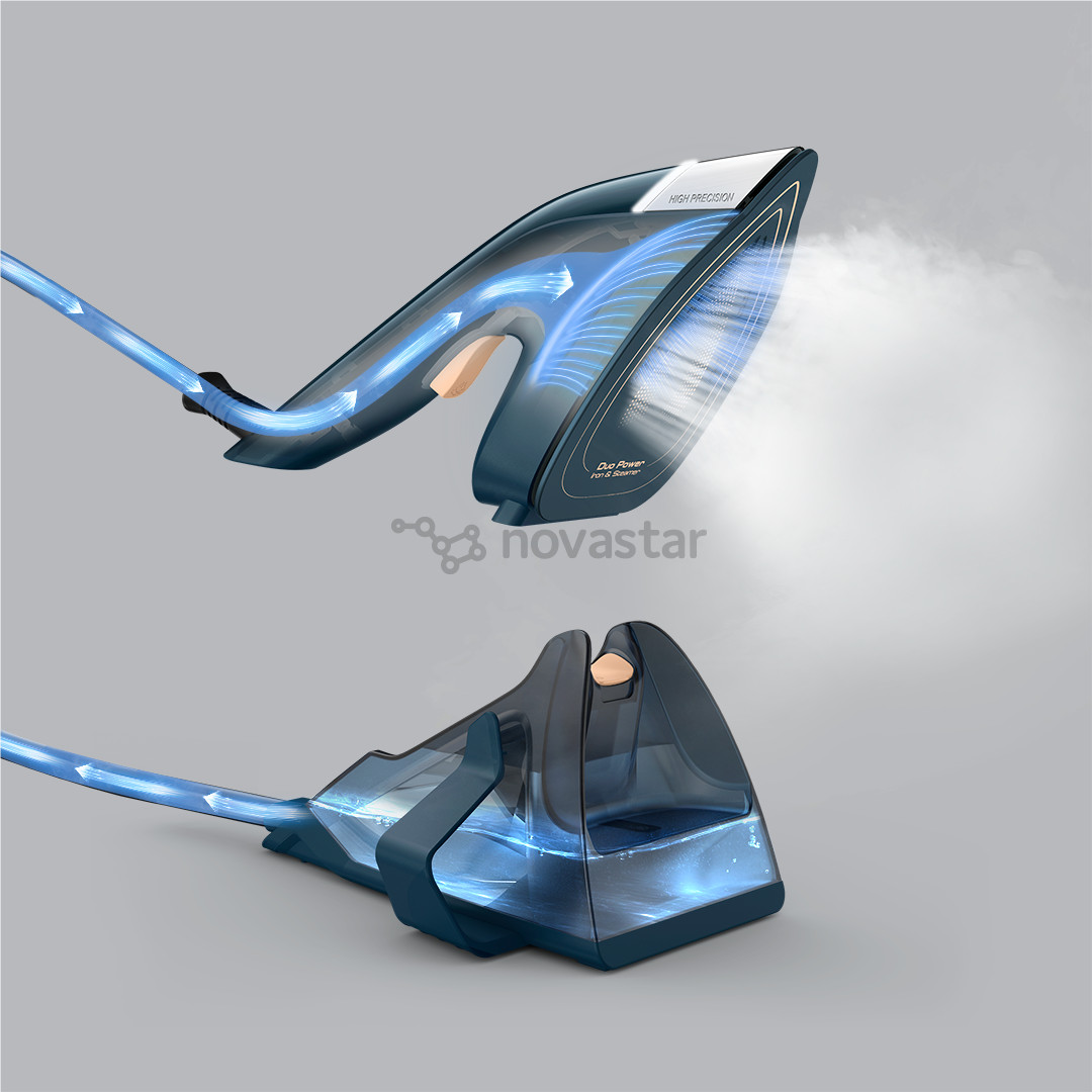 Tefal Duo Power, 2-in-1, 1700 W, tamsiai mėlynas - Garinis lygintuvas