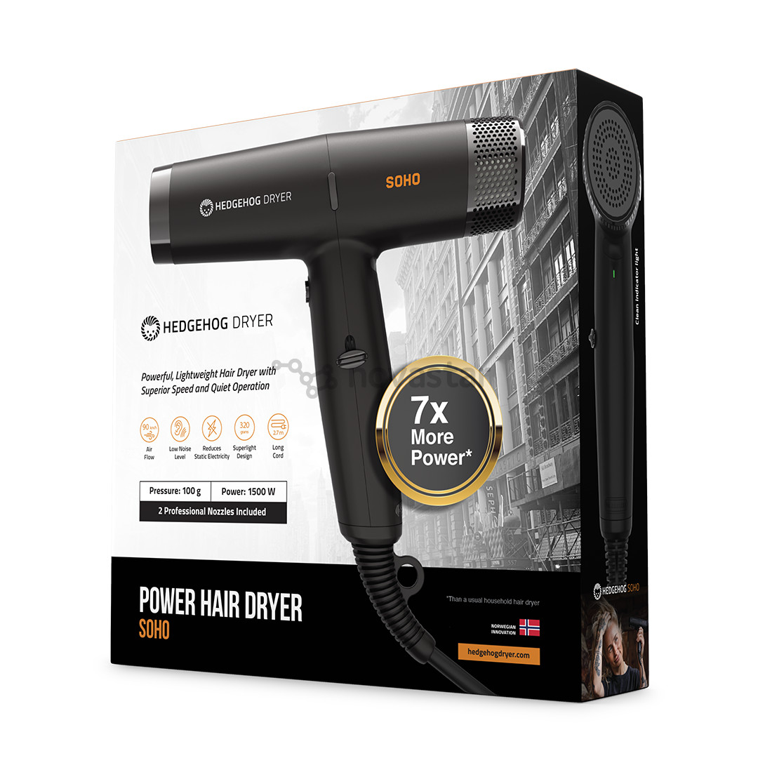 Hedgehog SOHO, 1500 W, black - Hair dryer