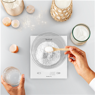 Tefal Essential, baltos - Virtuvinės svarstyklės