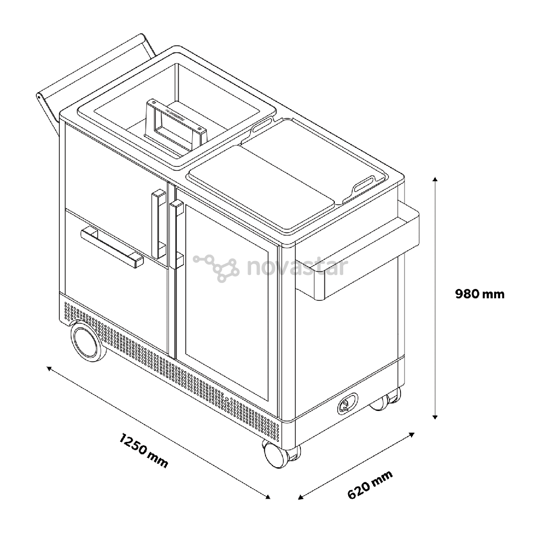 Dometic MoBar 550, 39 buteliai, aukštis 98 cm, juodas/nerūdijančio plieno - Mobilus lauko baras