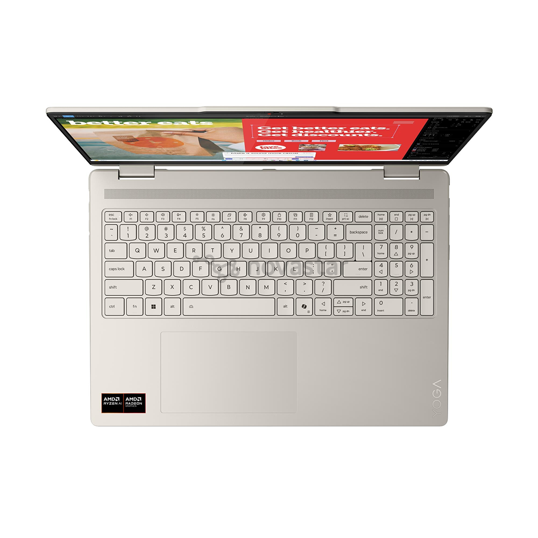 Lenovo Yoga 7 2-in-1 Gen 10, 16'', 2.8K, OLED, 120 Гц, Ryzen AI 7, 16 ГБ, 1 ТБ, ENG, бежевый - Ноутбук